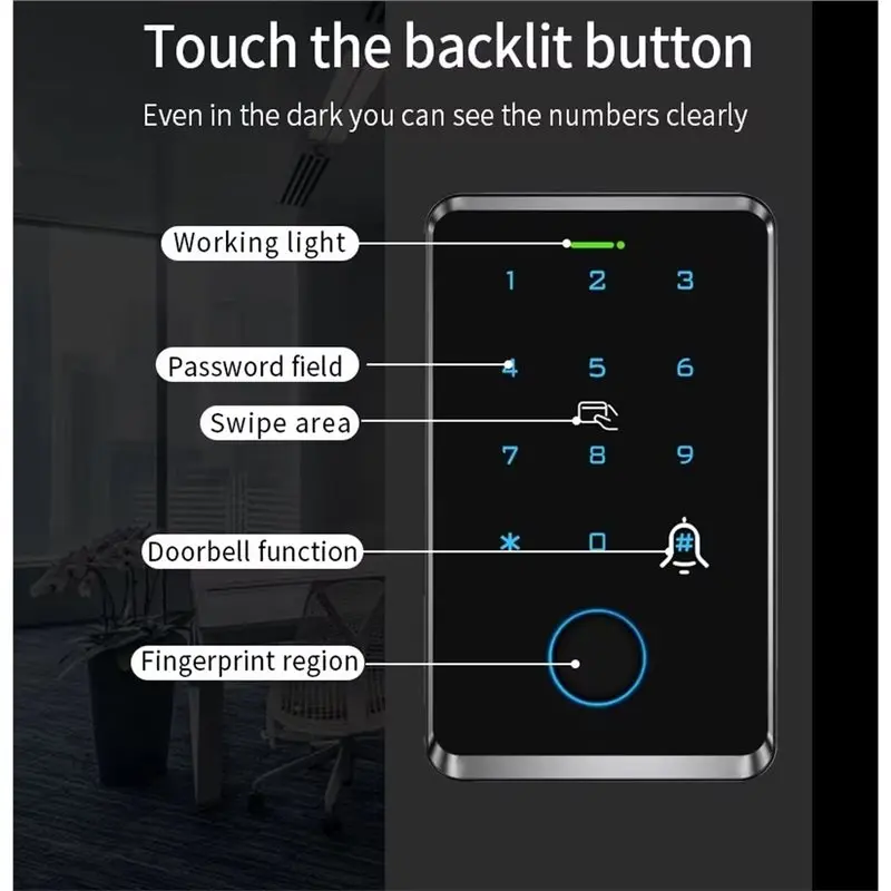 [NEW A09R!】 Intelligent Control Fingerprint Access Keyboard RFID 125Khz 13.56Mhz Support Tuya APP