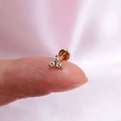 1 pieza de acero inoxidable Piercing Tragus Stud cristal CZ Labret pendientes hélice cartílago pendiente para Mujeres Hombres Piercing joyería del cuerpo