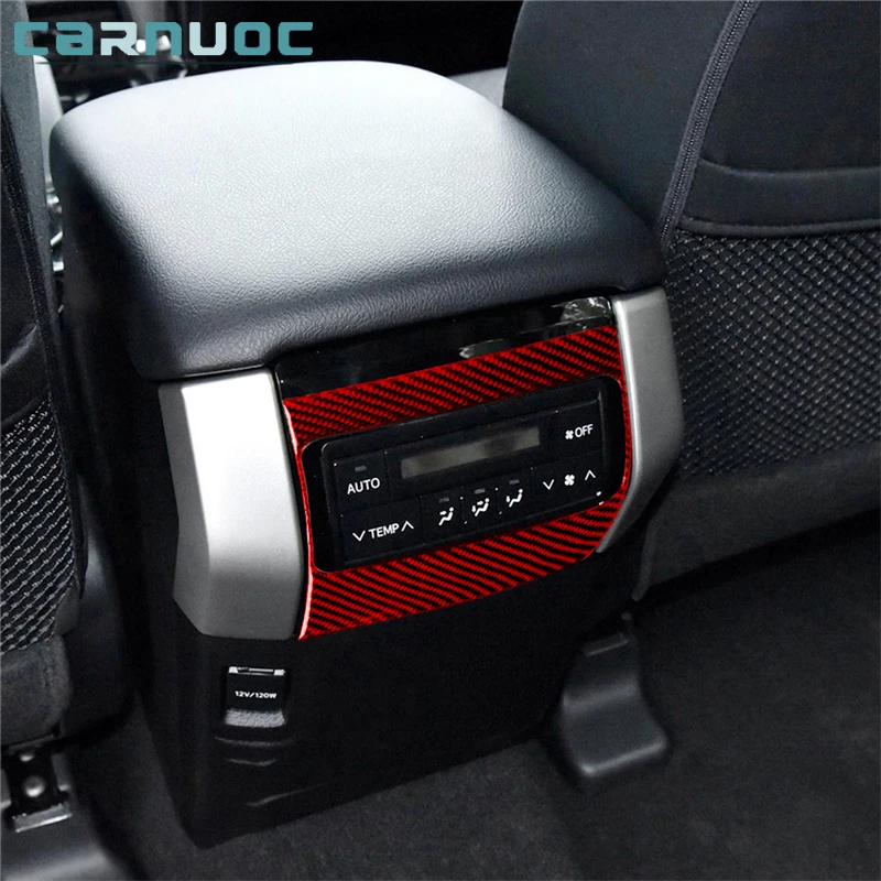 

For Toyota Land Cruiser Prado 2010-2018 Car Interior Decorative Accessories Carbon Fiber Black Red Rear Air Vent Stickers