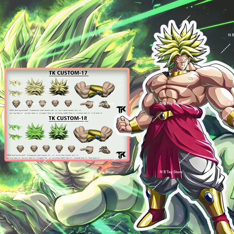 

TK CUSTOM Dragon Ball Z Super Saiyan SHF для Demoniacal Fit Broly Head Аксессуары Аниме Фигурки Модели Модели Подарки Игрушки
