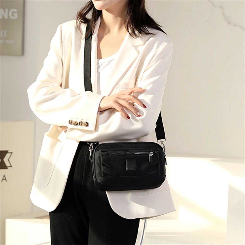 Solid Color Designer High Quality Nylon Ladies Shoulder Bag 2022 New Fashion Women Messenger Bags Mobile Phone Bag Bolso Mujer