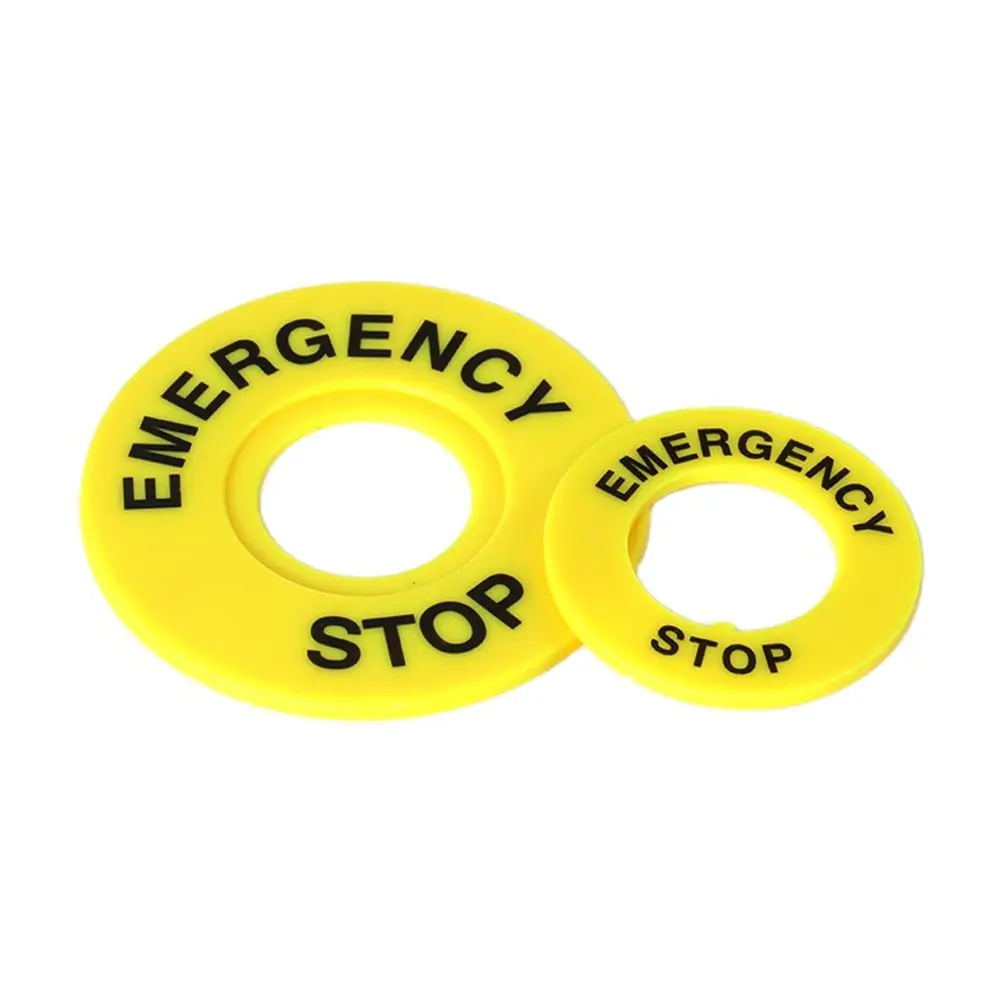 Emergency Stop Button Switch Label Frame Warning Circle Sign Stop 40/60mm