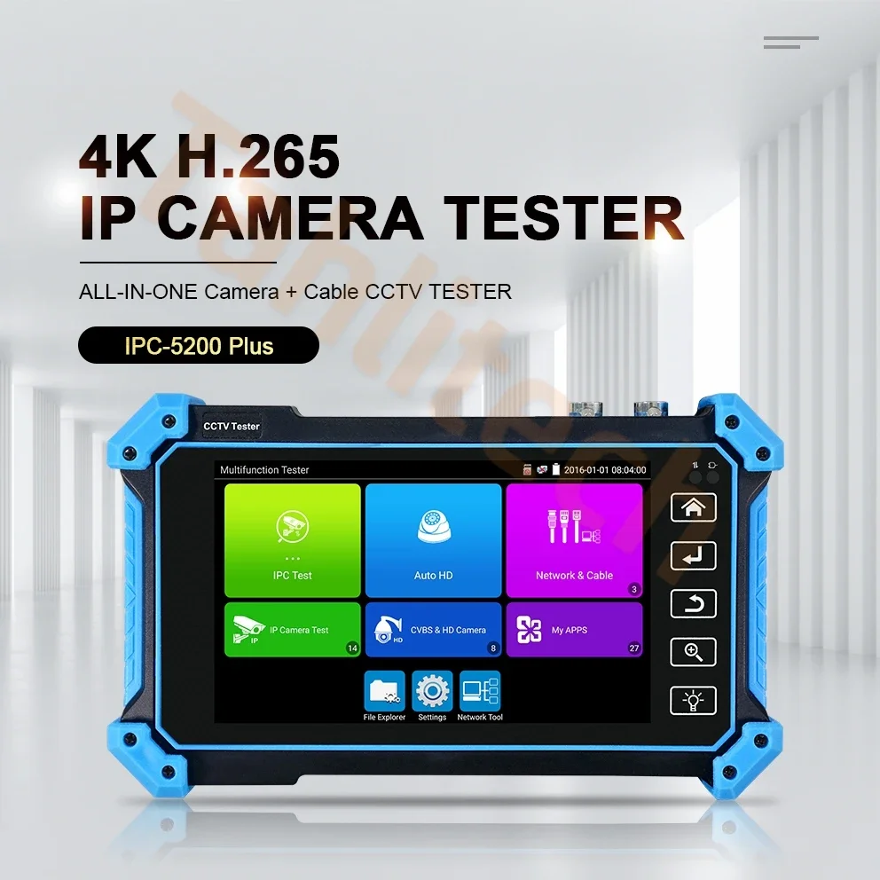 Tahlitech IPC Test Cihazı 8MP AHD/CVI/TV/SDI CCTV Test Cihazı HDMI VGA Girişi ile IP Kamera Test Cihazı için 5.4 inç CCTV Monitör