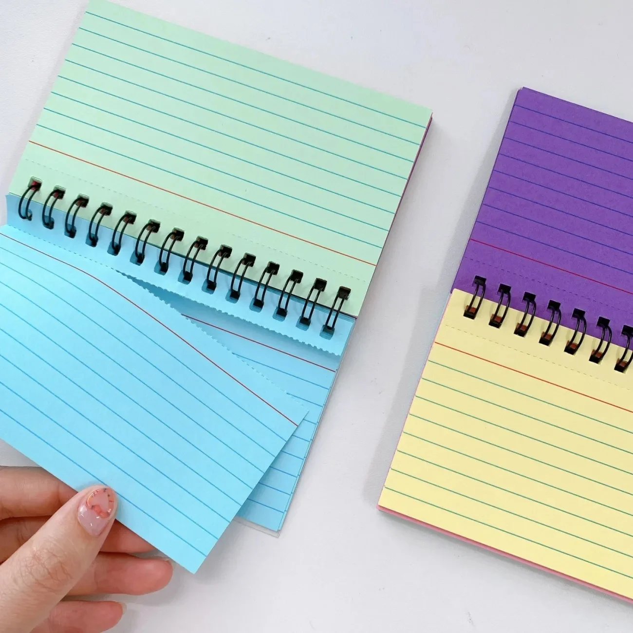 Five Color Combination Coil Note Pad Students Index Cards Small Notebook Memo Tearable Portable Notepad
