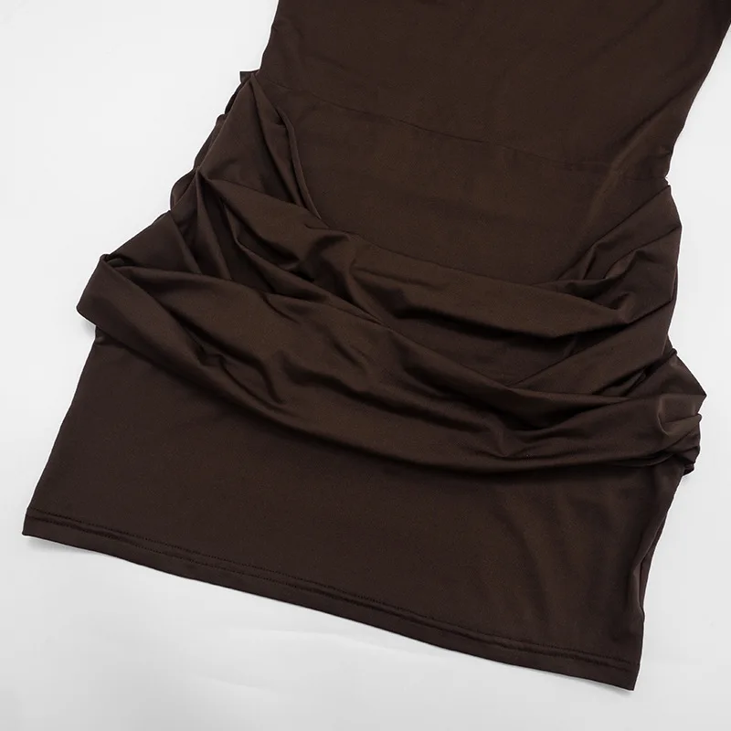 Sexy Long Sleeve Ruched Bodycon Dress Women O Neck Y2k Mini Dresses Autumn Black Skinny Stretchy Party Female Vestidos