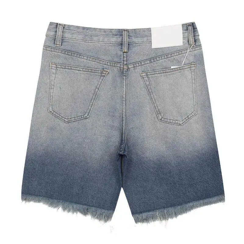 Gallery Dept New Damage Ripped Patch Denim Shorts Knife Cut Fringed Jeans Casual Pants view 2