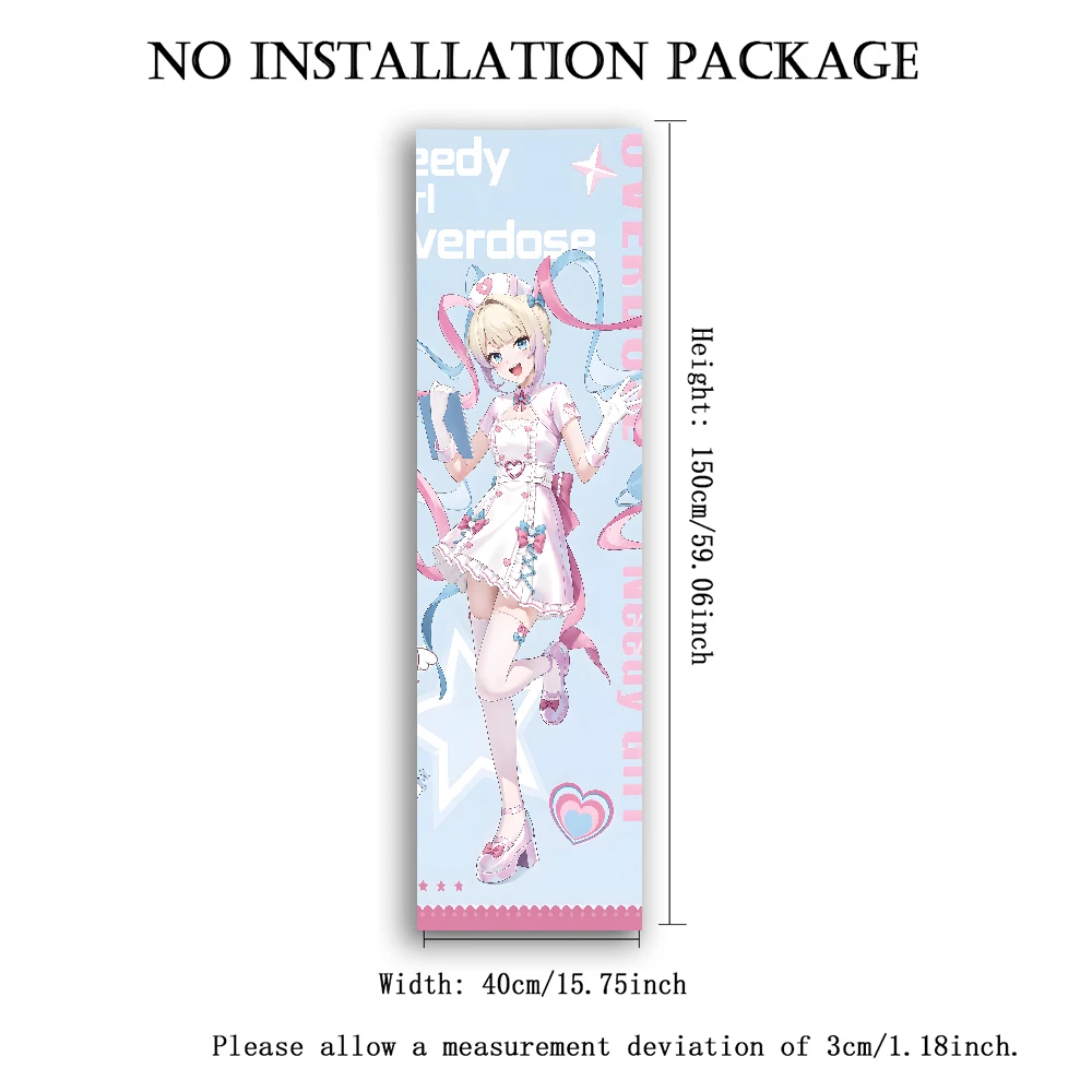 Needy Girl Overdose Anime Vertical Long Tapestry OMGkawaiiAngel‑chan Wall Hanging Pink Blue Aesthetic Wall Cloth Otaku Bedroom