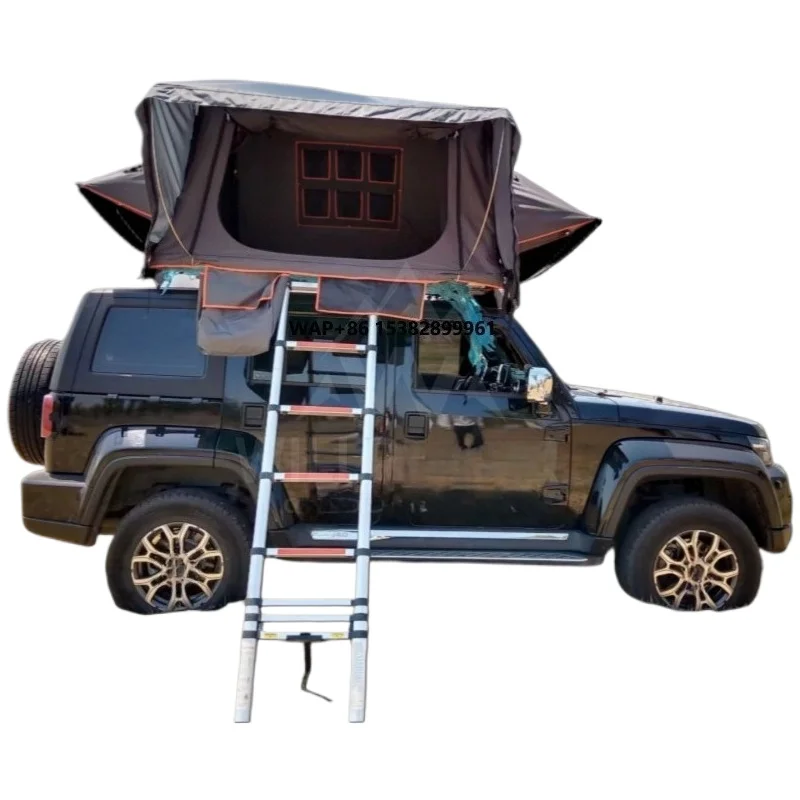 

Willpower Premium High Quality Oxford Fabric Aluminum Shell Four-Season Quick Automatic Opening Car Roof Top Tent Black Tent