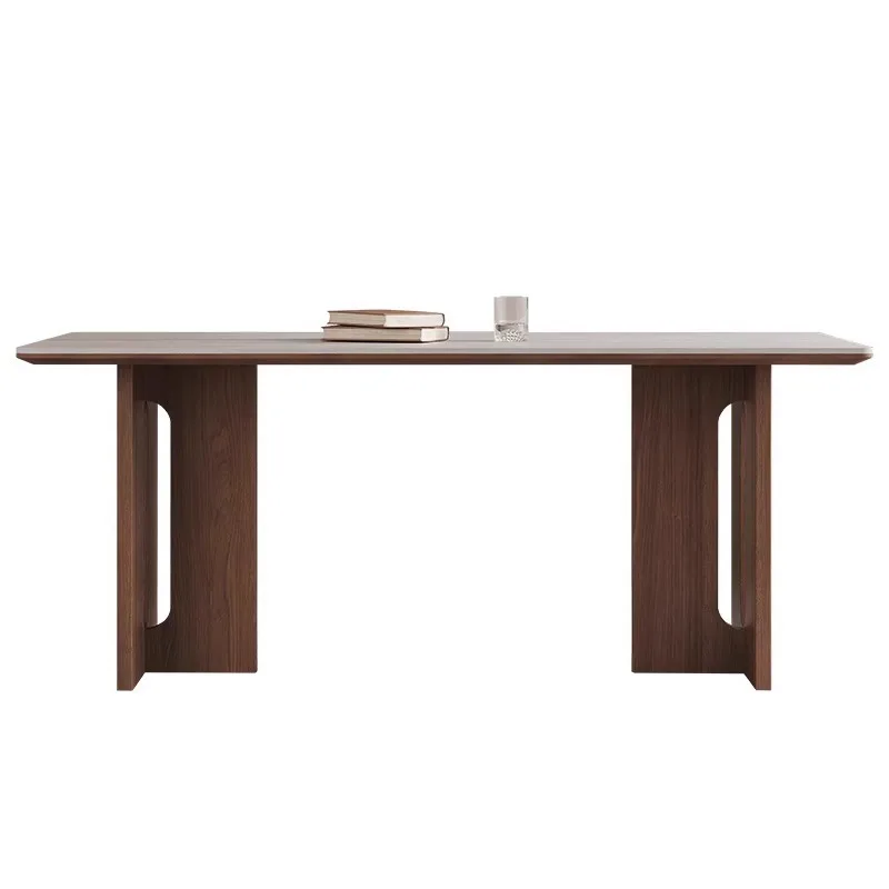 

American retro solid wood, rock slab dining table, living room household small apartment French medieval modern simple table