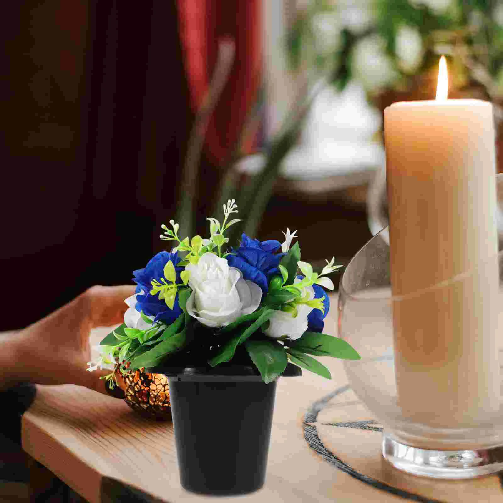 Cemetery Flower Tombstone Decoration Silk Cloth Artificial Flowers for Gravesites