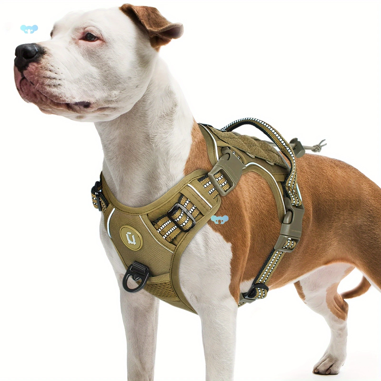 

Tactical Dog Harness, No Pull Dog Harness, Adjustable Breathable MOLLE Dog Vest Harness for Medium Large Dog Reflective Military