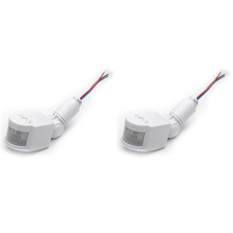 

ABGG-2X Светодиодный датчик движения, переключатель PIR, инфракрасный детектор, автоматический детектор движения, автоматическое включение и выключение, открытый, 12 В постоянного тока, белый