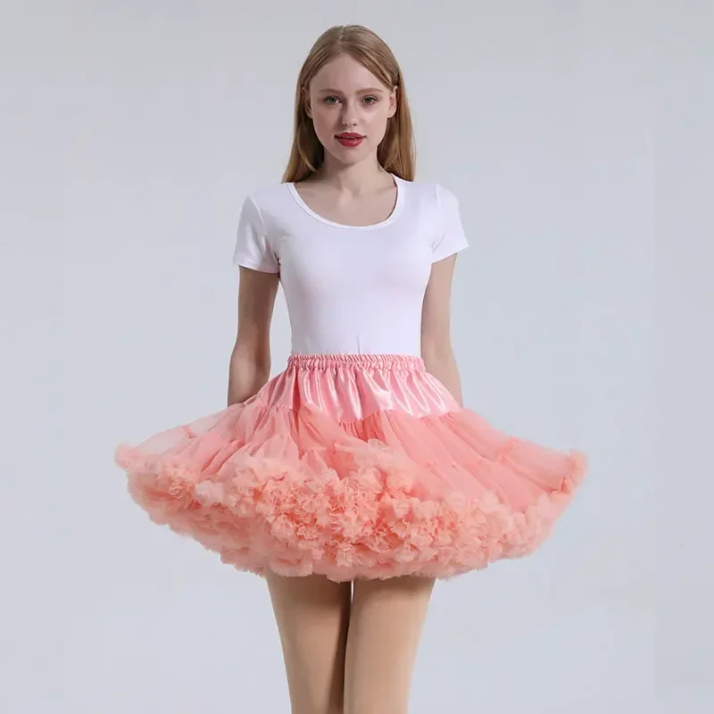 ARBXD Women Tutu Skirt Solid Fluffy Tulle Princess Ball Gown Pettiskirt Ladys Ballet Party Performance Dress for Women's clothes