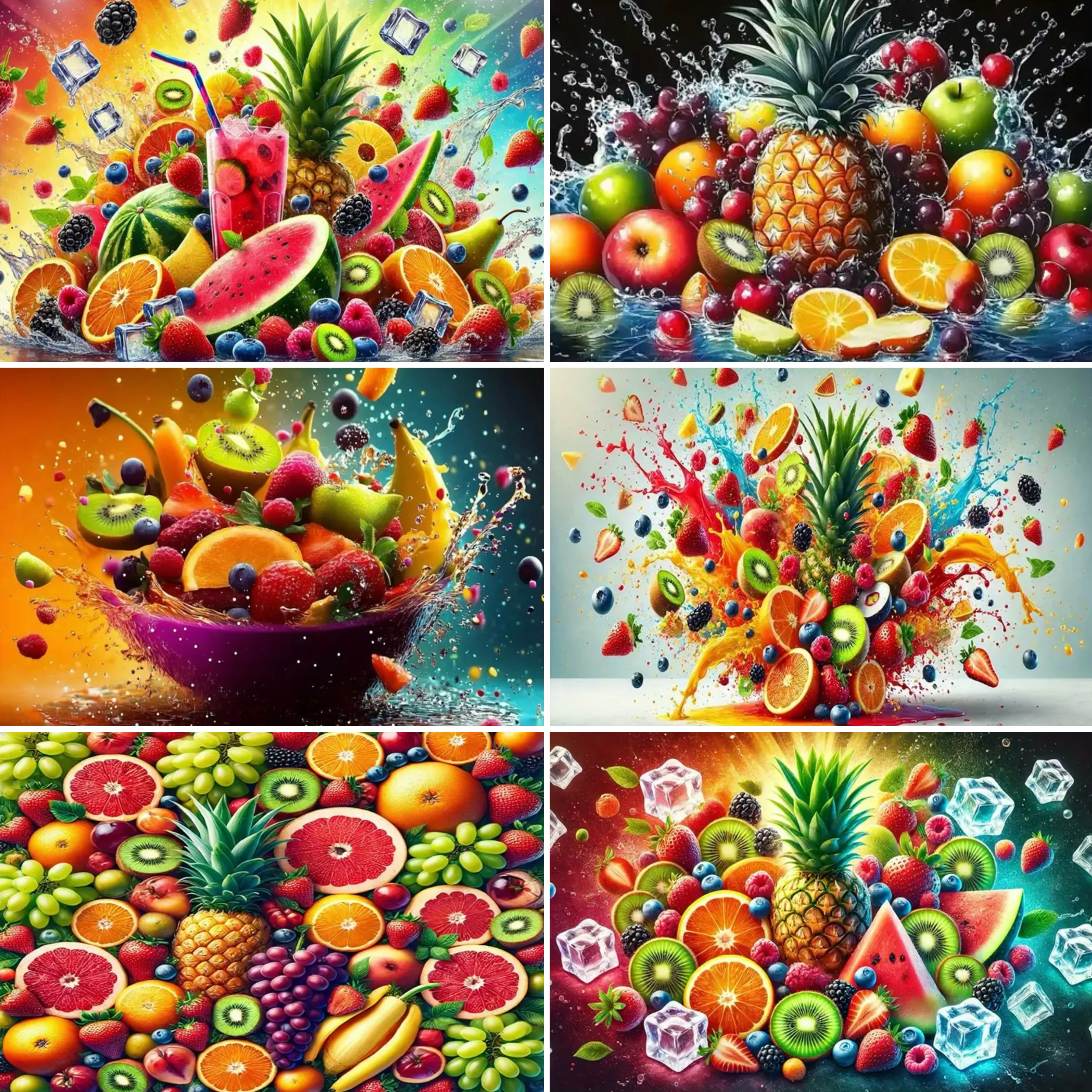 

3D Colorful Fruit Party Decoration Backdrop Fruit Theme Birthday Party Kitchen Fruit Store Decoration Supplies Banner Poster