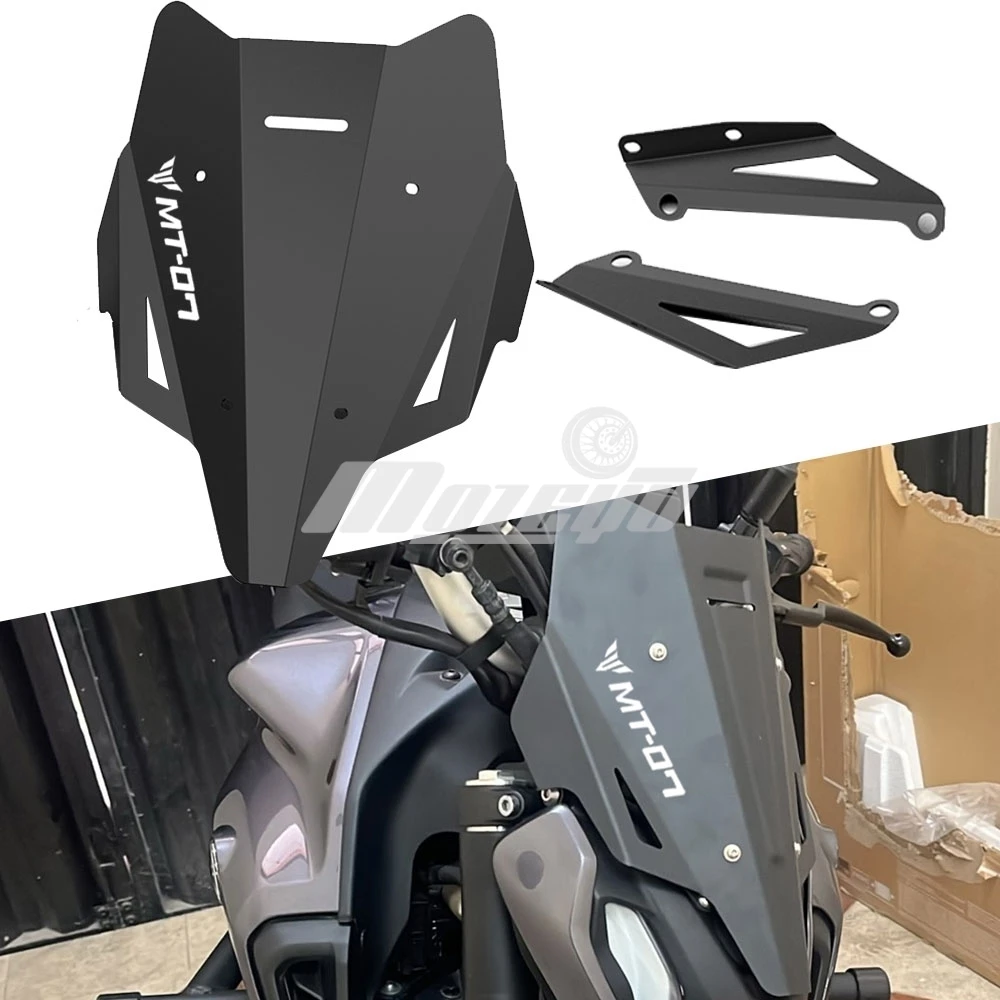 

Для YAMAHA MT-07 FZ07 FZ-07 MT07 MT 07 mt-07 2021 2022 2023 2024 2025 2026 Мотоциклетное алюминиевое лобовое стекло Спортивный козырек на лобовое стекло