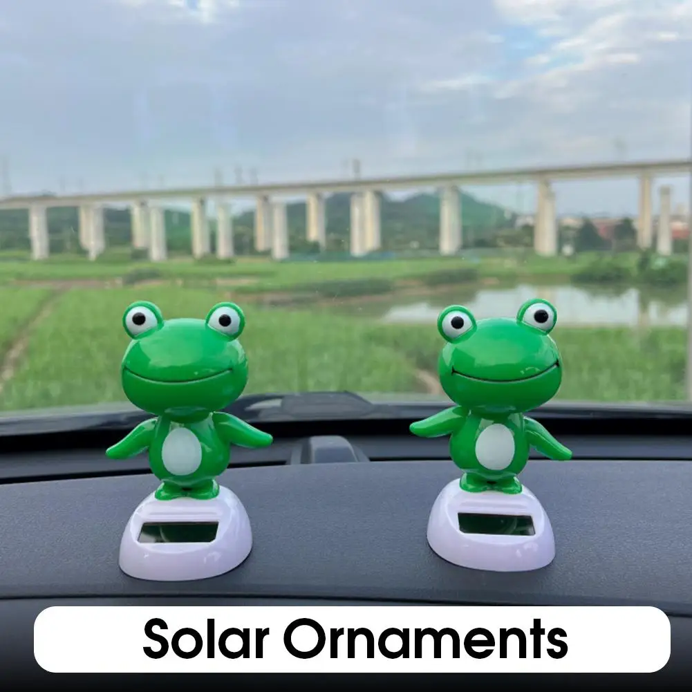 

Solar Powered Shaking Head Frog Doll Car Ornament Cartoon Decoration Automobile Dancing Dashboard Interior Frog Accessories M9B7