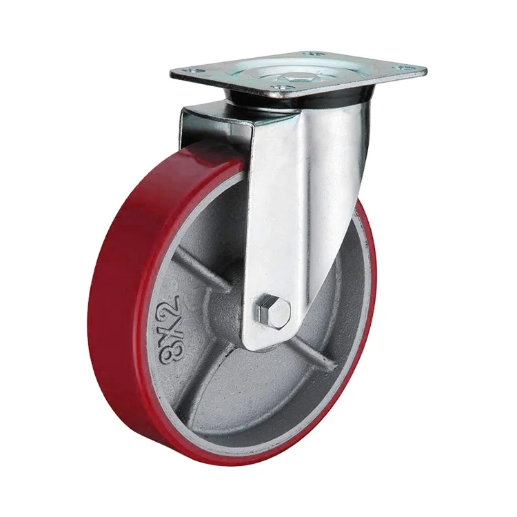 Kastor Gerobak Datar Troli Pu Roda Universal Kastor Poliuretan Inti Besi Tugas Berat