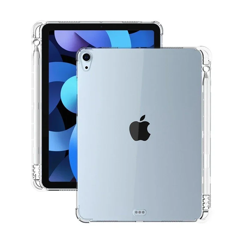 Прозрачный силиконовый чехол ZONFRONT для iPad Pro12.9 11 10,9 10,2 9,7 дюймов с держателем для карандашей для iPad Air 4 Air 5 Mini 6