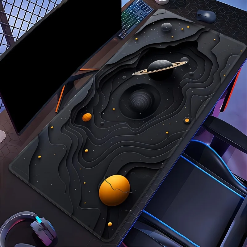 

Galaxy Space Planet Theme Large Gaming Mouse Pad - Durable, Anti-Slip Rubber Keyboard Pad, Rectangular Table Pad for E-Sports