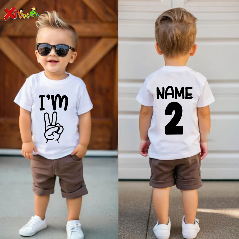 

Kids Shirt Custom Name I'M 1 2 3 4 5 Years Old Boys Birthday Shirt Children Kids Clothes Shirt Girl TShirt Cute Clothing Design