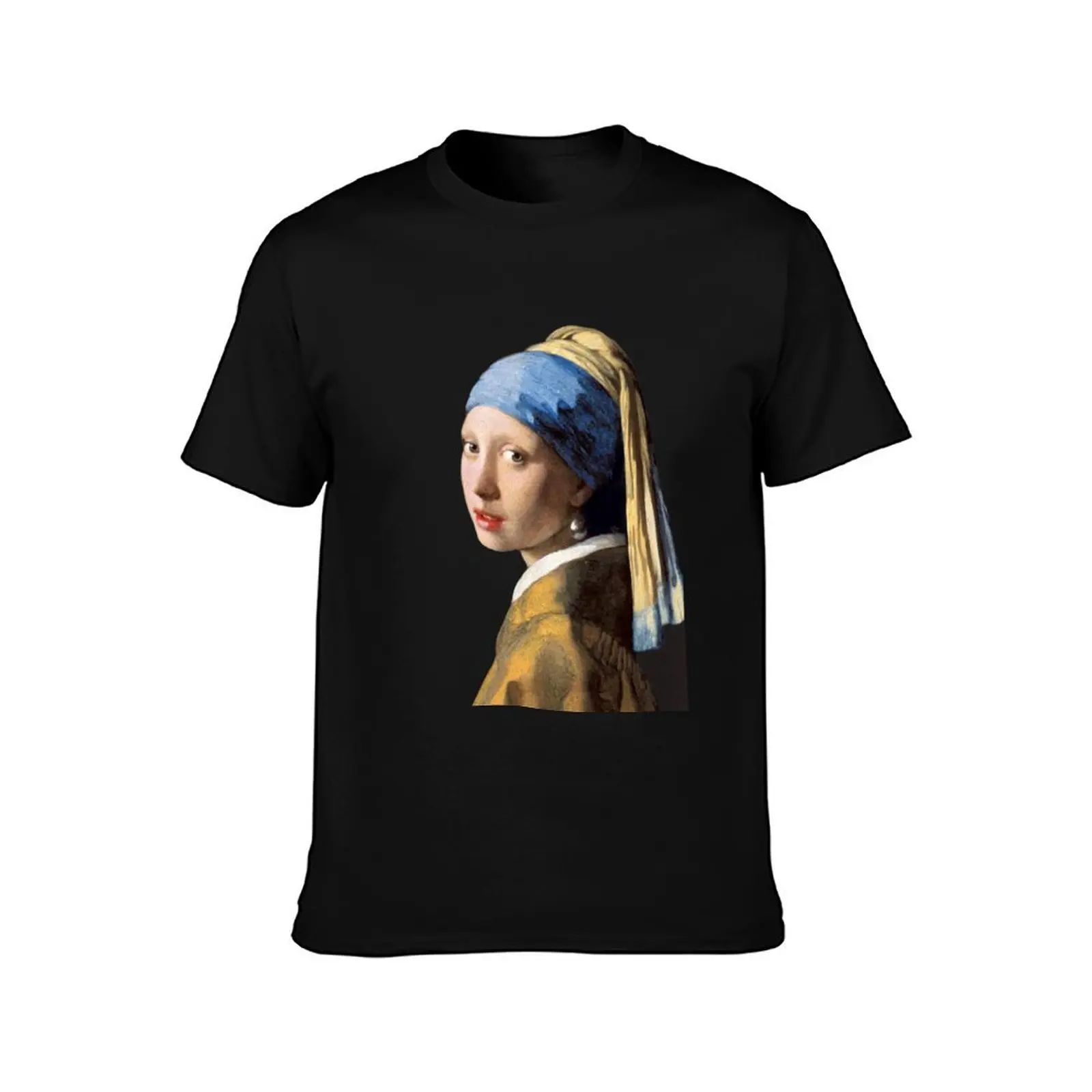 Vermeer's Girl with a Pearl Earring T-Shirt anime stuff basketball graphic tees mens graphic t-shirts pack