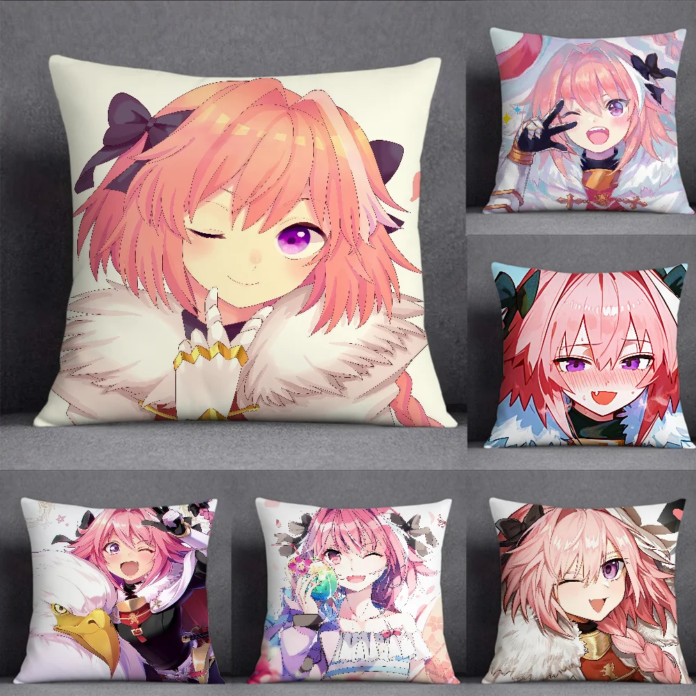 Fate Apocrypha Astolfo Anime Pillow Case Square Double-Sided Printing Sofa Cushion Cover Pillowcase Bedroom Bedside