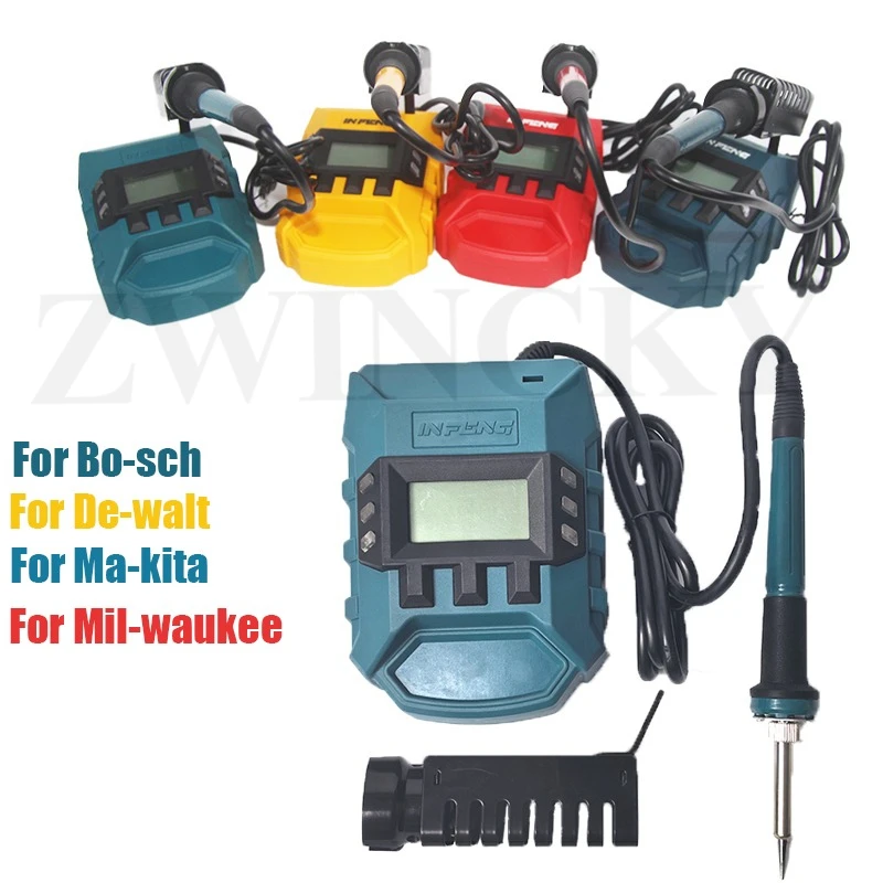For Milwaukee/Bosch/Dewal/Makita Soldering Iron Station Kit 18V Battery Cordless with LCD Display Appliance Repair Tool