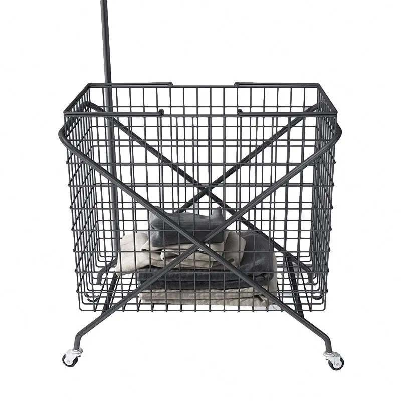 

2021 modern household items steel wire car household trolley storage basket