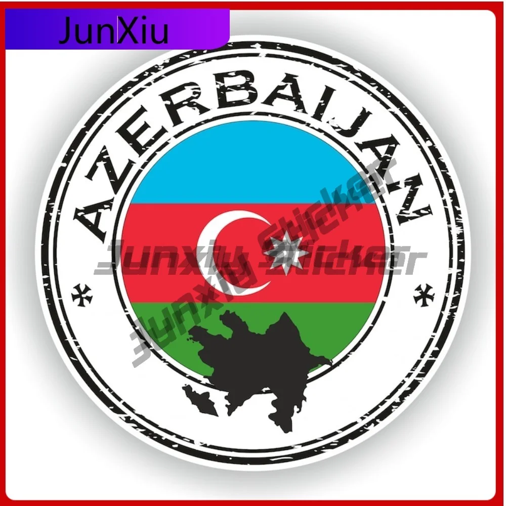 

Azerbaijan Seal Sticker Round Flag Funny Vinyl Decal Waterproof Exterior for Scratch-Proof Accessories