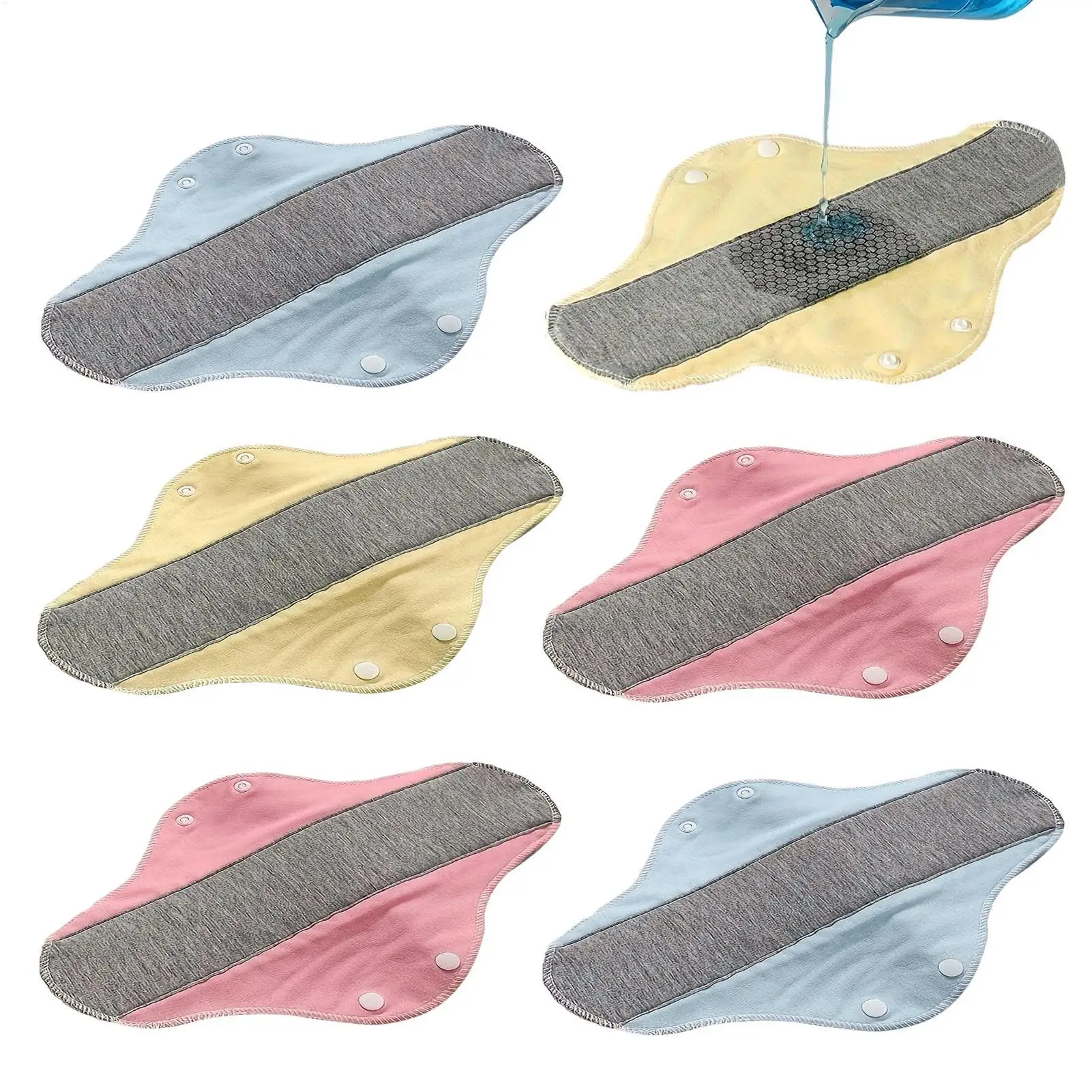 6 Pcs Leakproof Washable Breathable Napkins Reusable Pads Menstrual Reusable Feminine Pads Women Period Panties Pad Sanitary Pad - view 3