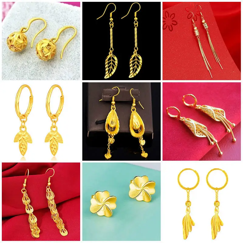 UMQ Vietnam Sha Jin Da Water Drop Earrings Long Non-Fading Custom Ornament Ladies Ear Clip to Give Mom Wife Ornament