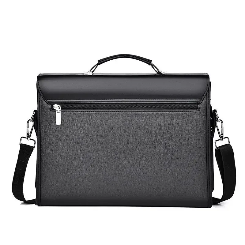 Leather Men's Shoulder Bag Large Capacity Casual Crossbody Bag Business Single Strap Zipper Closure Travel Backpack Style