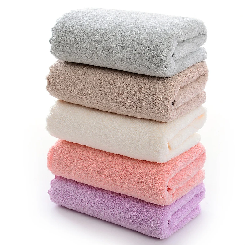 35*75cm Quick-drying Coral Velvet Towel Thickened Soft Shower Towel High Absorbent Facial Towel Bathroom Accessories