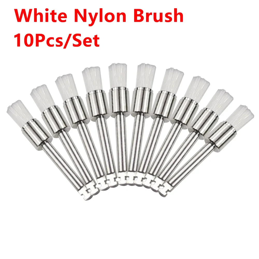 10 pz/scatola lucidatrice dentale monouso spazzola in setole di Nylon strumenti per dentisti lucidatura lucidatrice tazza sbiancamento dei denti