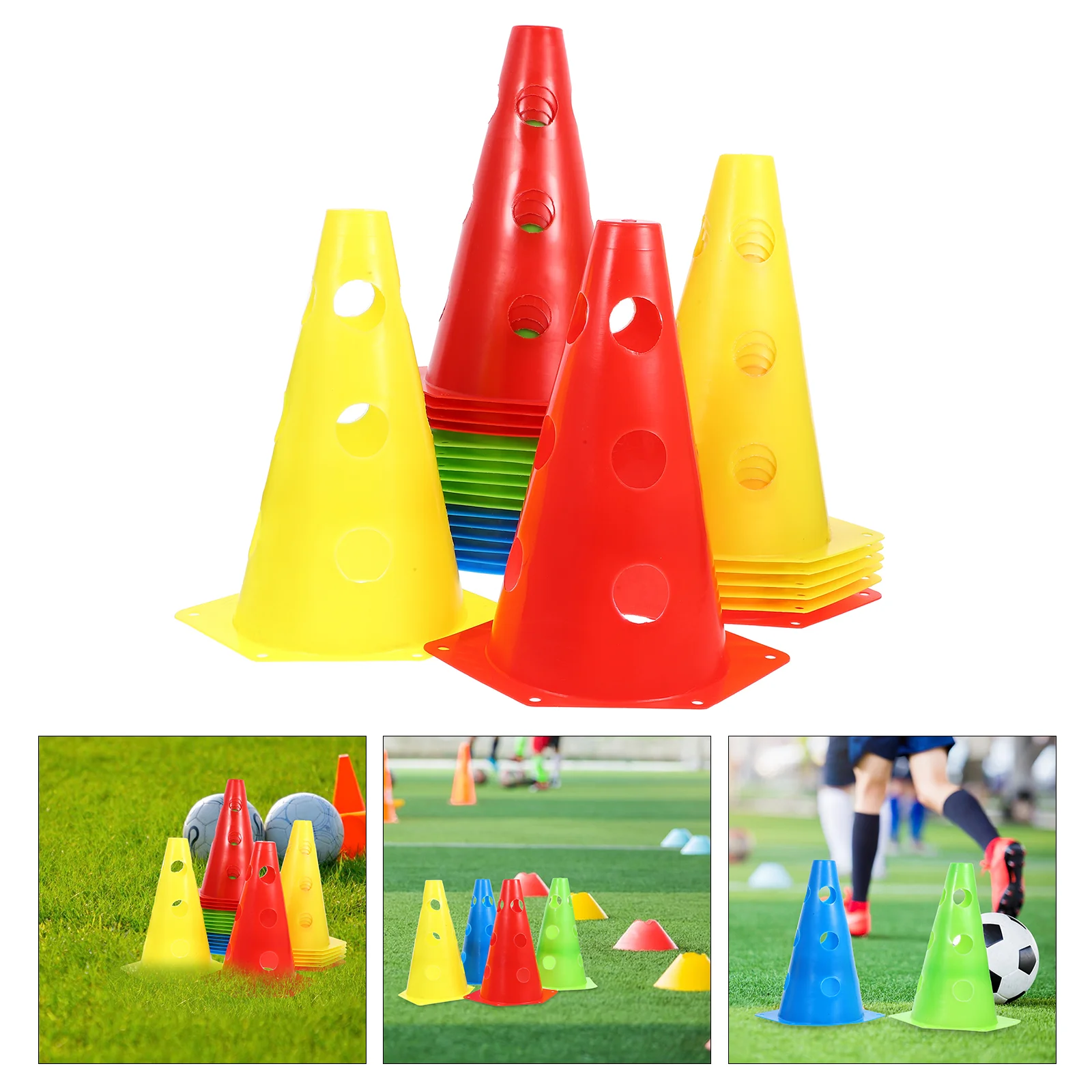 24 Pcs Soccer Football Cones Windproof Ice Cream Bucket Driving for Training Sports