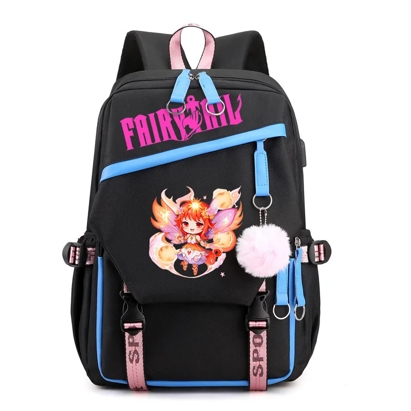 

Fairy Tail Leisure Bag ren's Backpack Outdoor Travel Bag Boys Girls Bag Anime Printing Bag Teen Student School Bag USB Bag