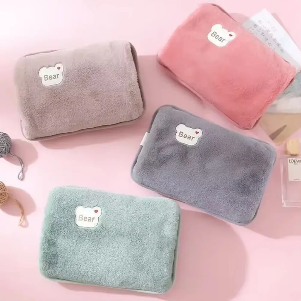 Rechargeable Hot Water Bottle Cute Electric Hand Warmer EU Plug Reusable Hot Compress Bag Heating Pad Pocket Winter Gift