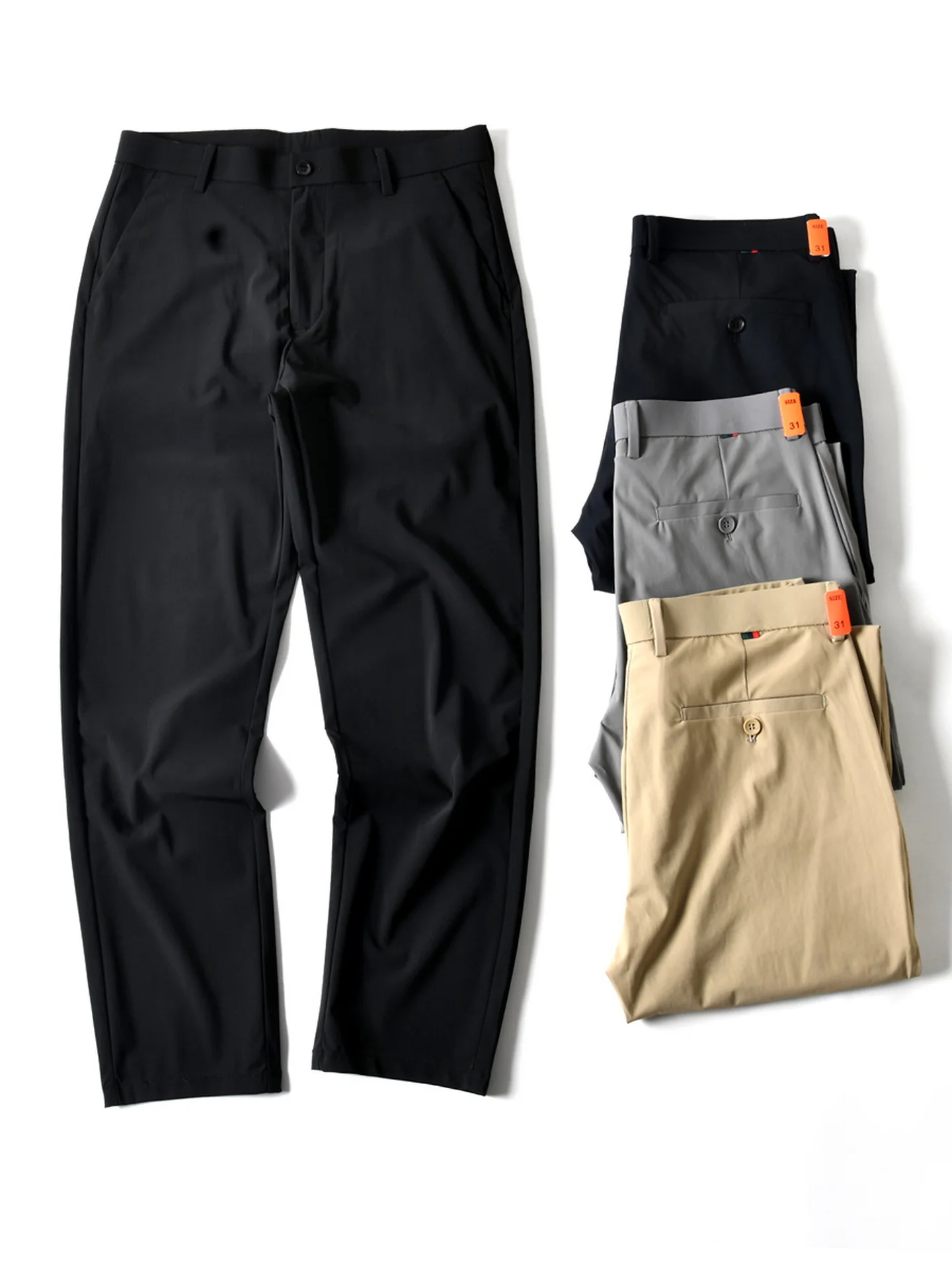 

Новые американские брюки из ледяного шелка: быстросохнущие, легкие, дышащие, прямого кроя, для делового и повседневного стиля, мужские, летние, длиной 7/8