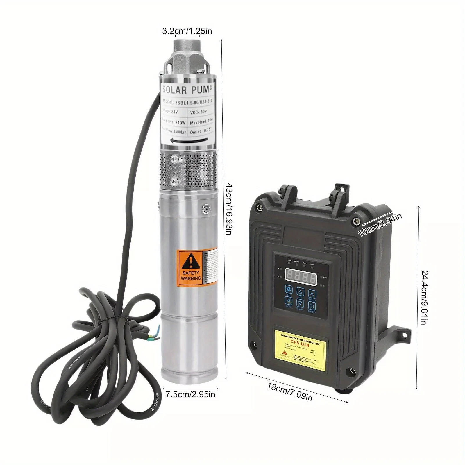 DC Deep Bore Well Solar Water Pump Submersible Pump MPPT Controller Kit