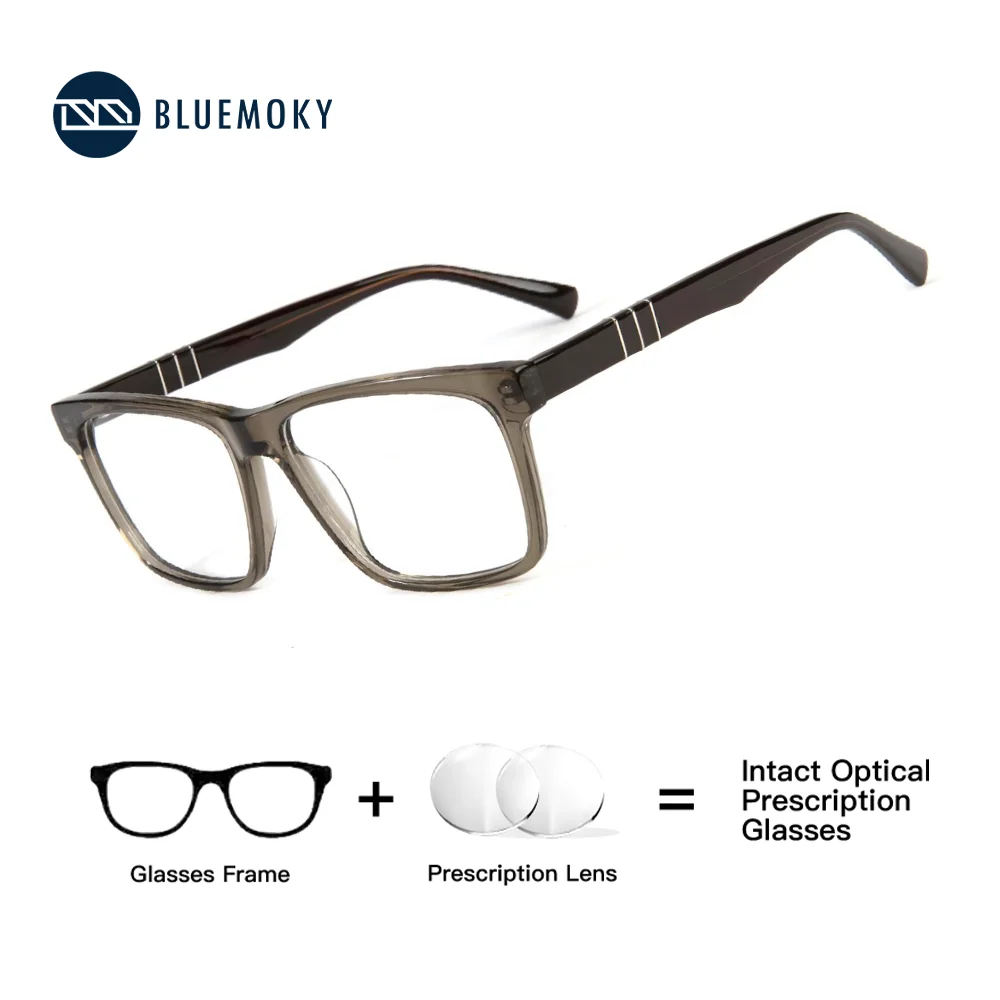

BLUEMOKY Women Fashion Square Glasses Acetate Frame Solid Color Classic Design Optical Eyewear Prescription Ready
