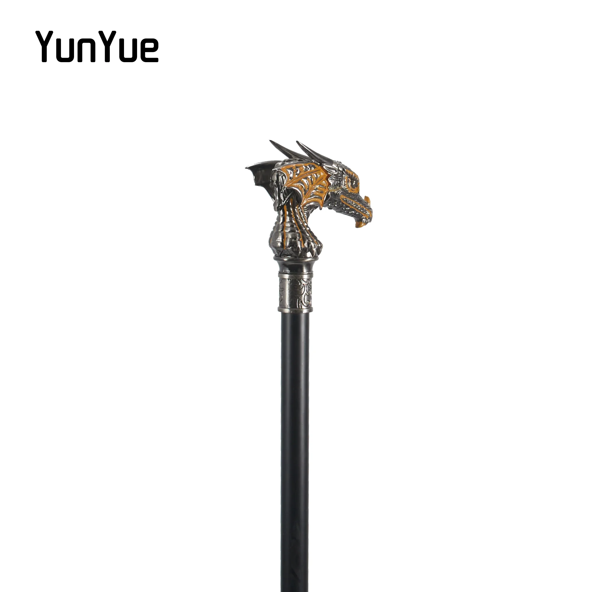 Bastón para caminar con mango de dragón dorado de lujo para hombre de fiesta, bastón de mano Vintage elegante a la moda, vestido de mujer, bastón para caminar a juego