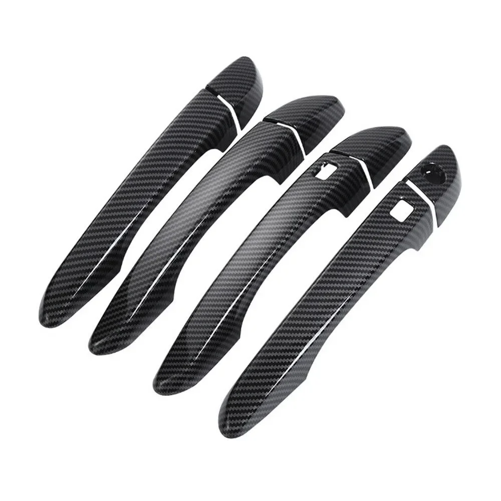 For Hyundai Tucson 2015 2016 2017 2018 2019 2020 Car Carbon Fiber Style Exterior Door Handle Moulding Cover Trim Decor ABS Auto
