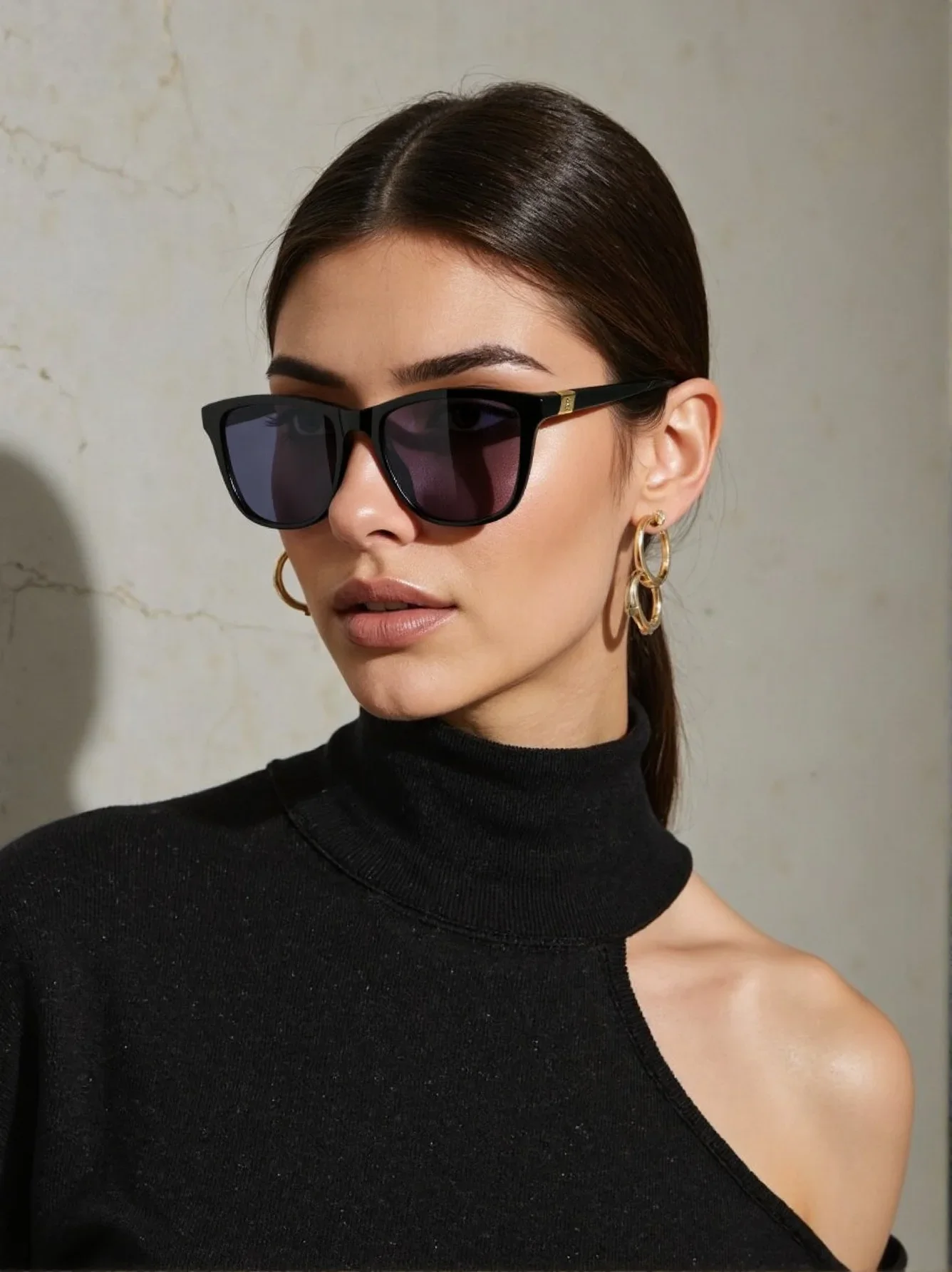 

Advanced polarized sunglasses fashion color-changing sunglasses square retro glasses