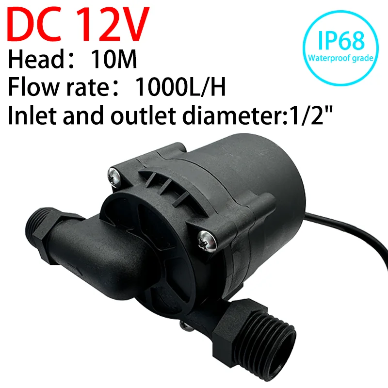 Portable IP68 DC 12V 1000L/H Ceramic Shaft Brushless 1/2 \