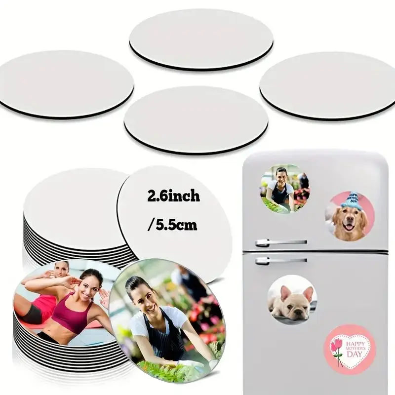 12/20pcs Sublimation Round Blank Fridge Magnets for Home Kitchen Refrigerator Microwave Oven Wall Door Decoration