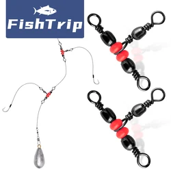 FishTrip Cross Line Swivel 3-way Swivel Stainless Steels Heavy-Duty Rolling T Swivel Rig Swivel Preventing Twists and Tangles