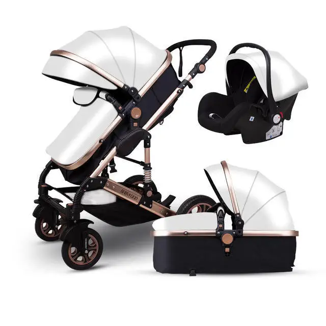 Lightweight Four Wheel Shock Folding High Landscape Baby Stroller Wheels 3 In 1 Luxury Car Seat