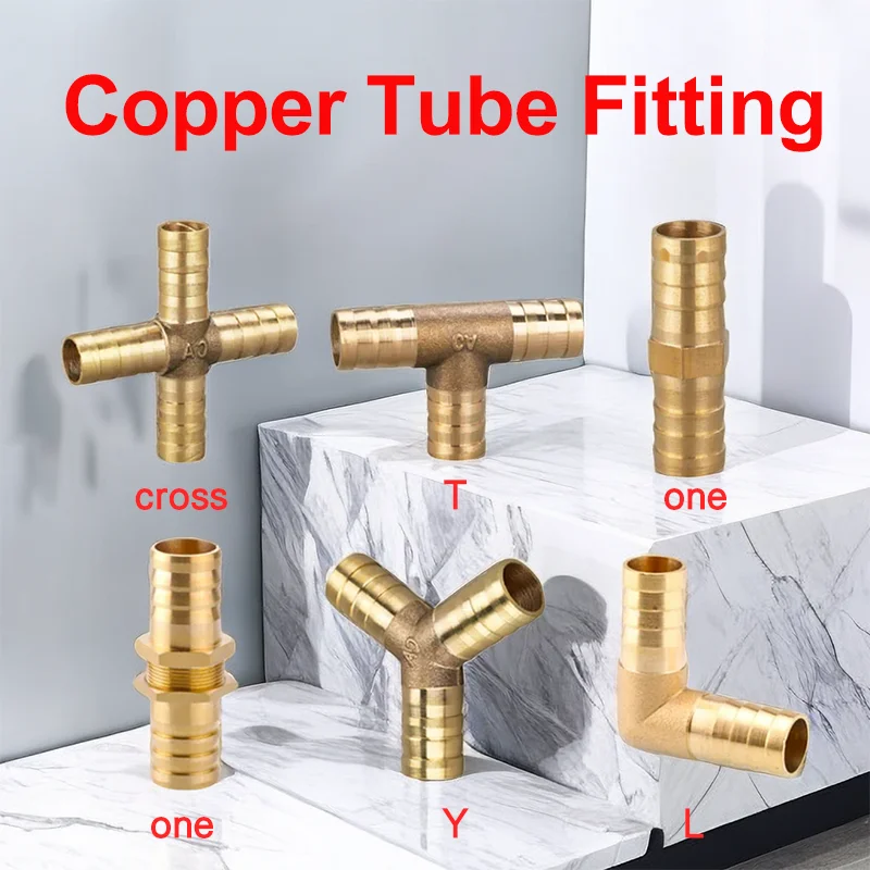 

Brass Barb Pipe Fitting 2 3 4 Way Brass Connector for 6mm 8mm 10mm 12mm 14mm 16mm 19mm Hose Copper Pagoda Water Tube Fittings