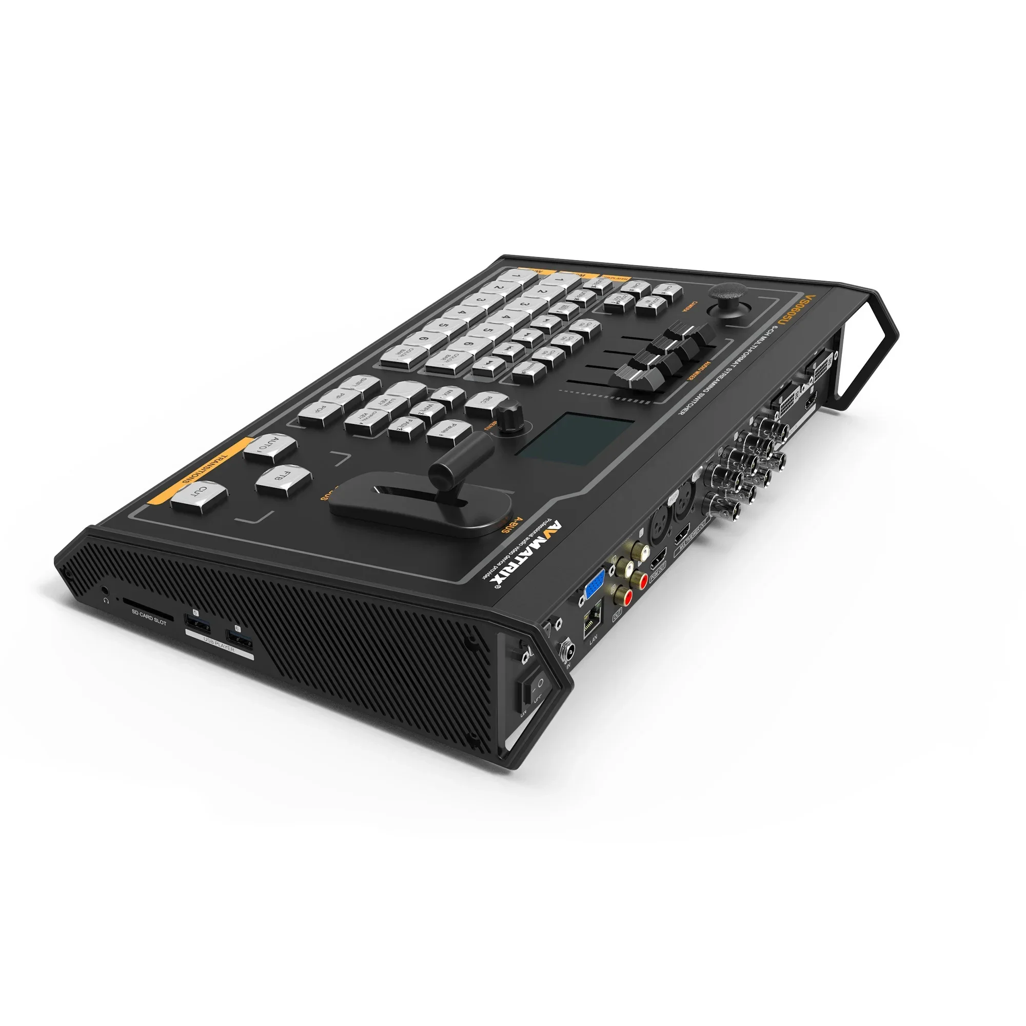 

Avmatrix VS0605U 6 Channel Multi-format Streaming Video Switcher Mixer with PTZ Camera Control and Record