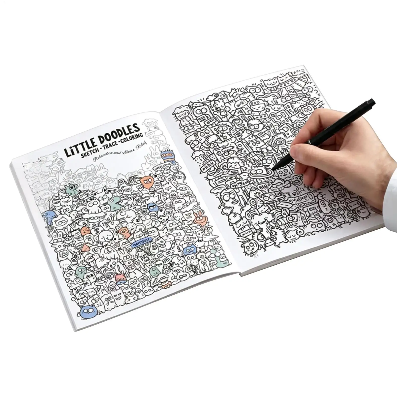 Adult Doodle Coloring Book Aesthetic Mindfulness Activity Cute Doodles Pattern Trace & Color Book for Women Men Adults Home